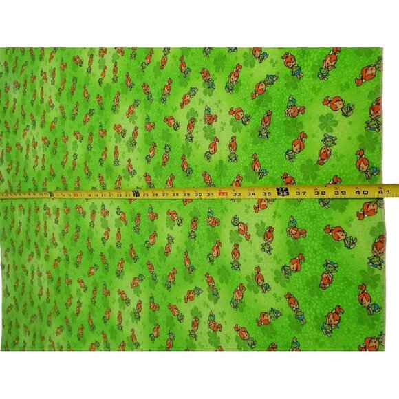 VTG Flintstones Pebbles Baby Blanket Flannel Receiving Wrap Crib Infant Green - Picture 7 of 7